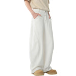 Unisex Summer Barrel Leg Cotton Trousers
