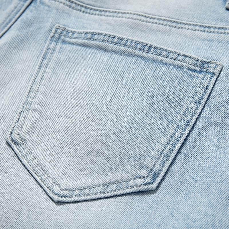 Embroidered Cut-Out Pearl Rhinestone Ankle Jeans