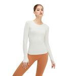 Thumb Holes Seamless Long-Sleeve Shirt