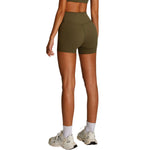 Solid Color Crossover Yoga Shorts