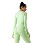 Thumb Holes Cropped Long-Sleeve Shirt