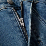 Floral Embroidered Cut-Out Baggy Jeans