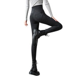 High-Waisted Button-Front Skinny Jeggings