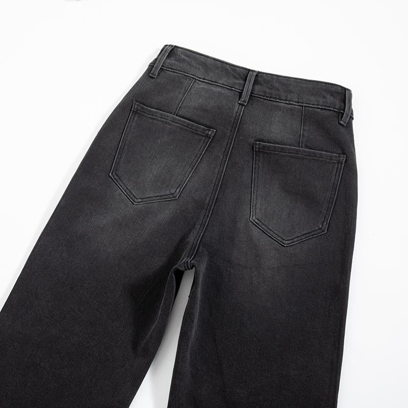 Rhinestone & Rope Embroidery Straight Leg Jeans