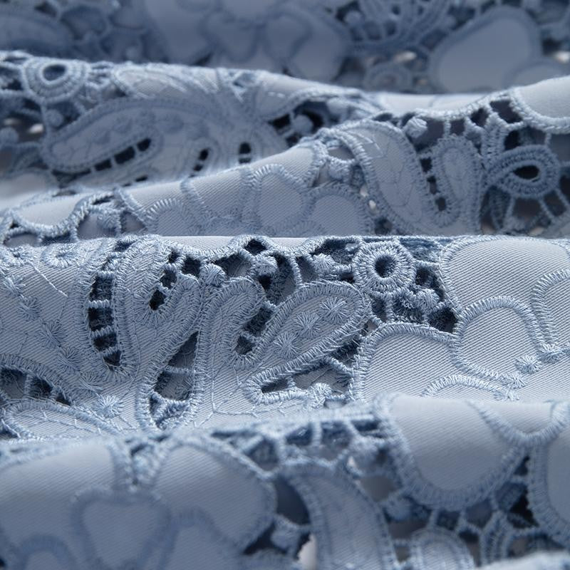 Embroidered Cut-Out Pearl Rhinestone Ankle Jeans