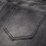 Embroidered & Rhinestone-Transferred Denim Skirt