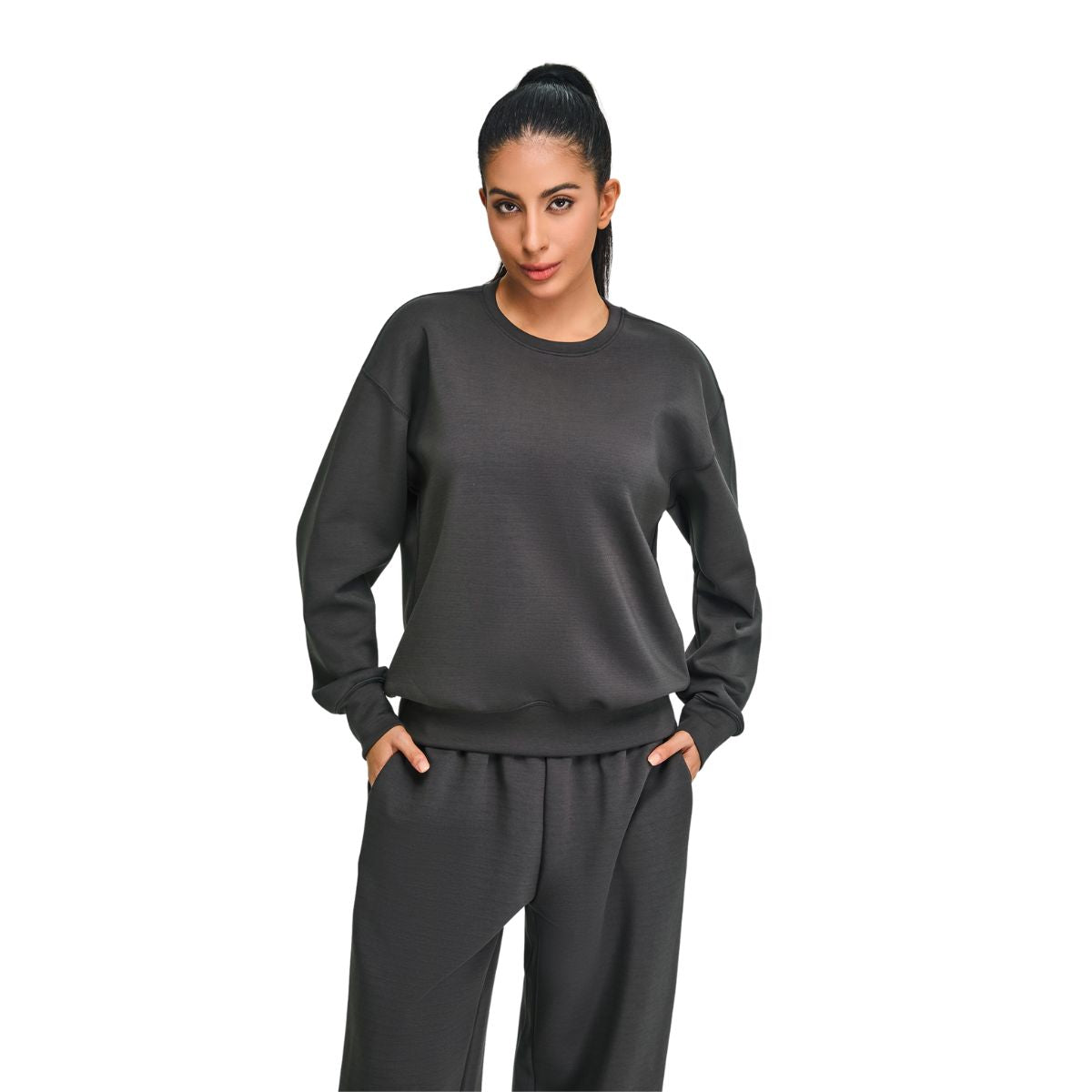 Solid Color Relaxed Fit Sweatshirt