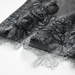 Asymmetric Heavy Embroidered Denim Shorts