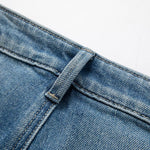 Pearl-Embellished Embroidered Patchwork Cut-Out Jeans