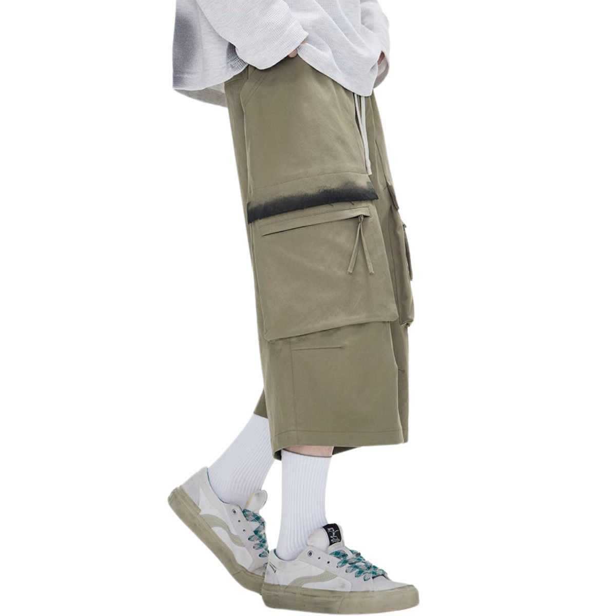 Cargo Wide-Leg Cropped Pants