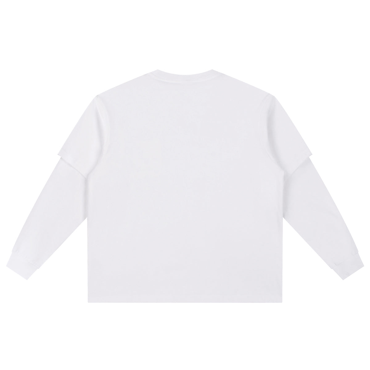 Solid Color Mock Layered Sleeves Sweatshirt