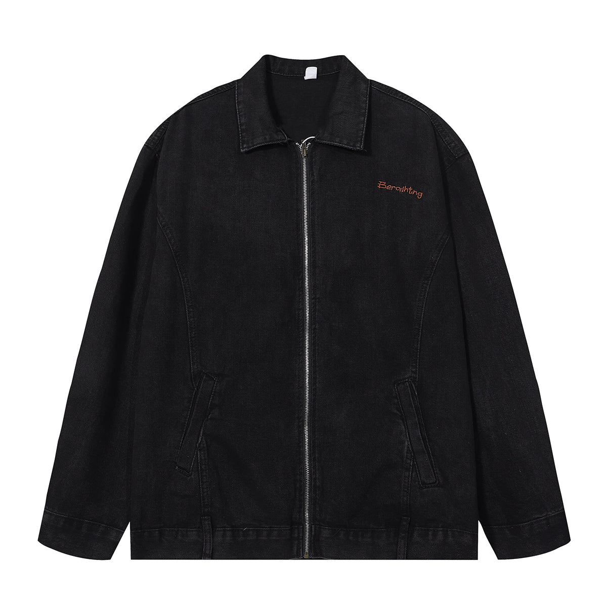 Oversized Zip-Up Denim Jacket