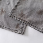 Baggy Fit Distressed Grey Ripped Jeans