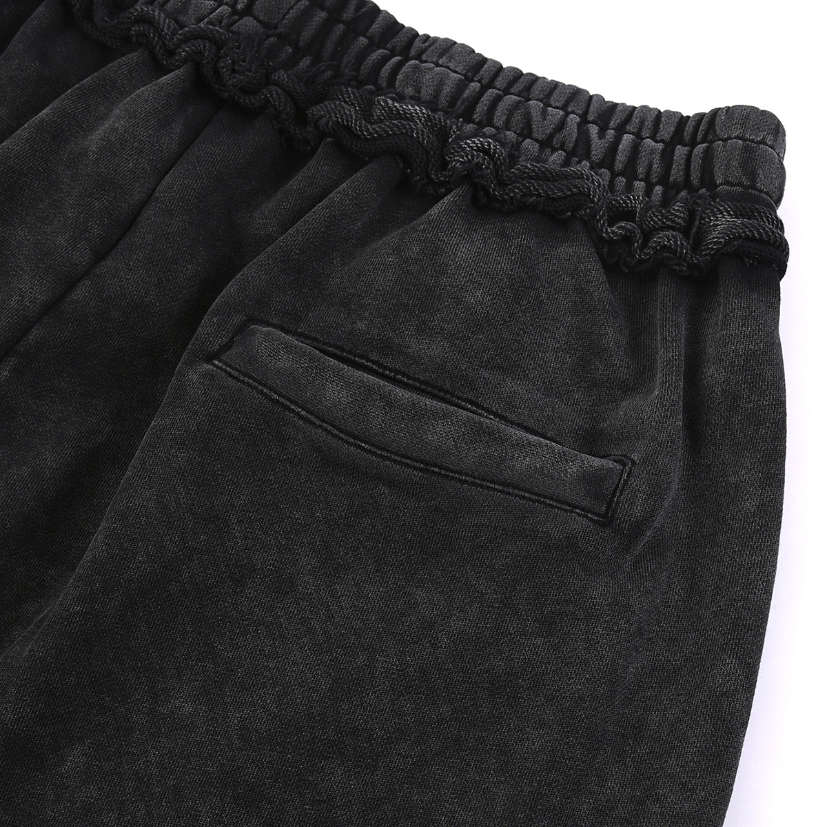 Stone-Washed Raw-Edge Sweat Shorts