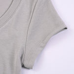 Solid-Color V-Neck Cotton T-Shirt 215gsm