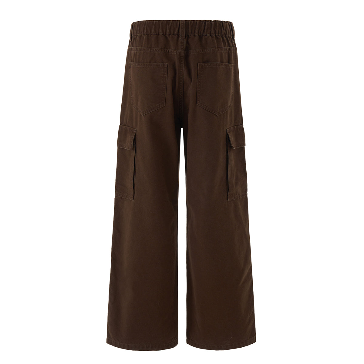 Wide Leg Cargo Pants Elastic Waistband Multi Pocket