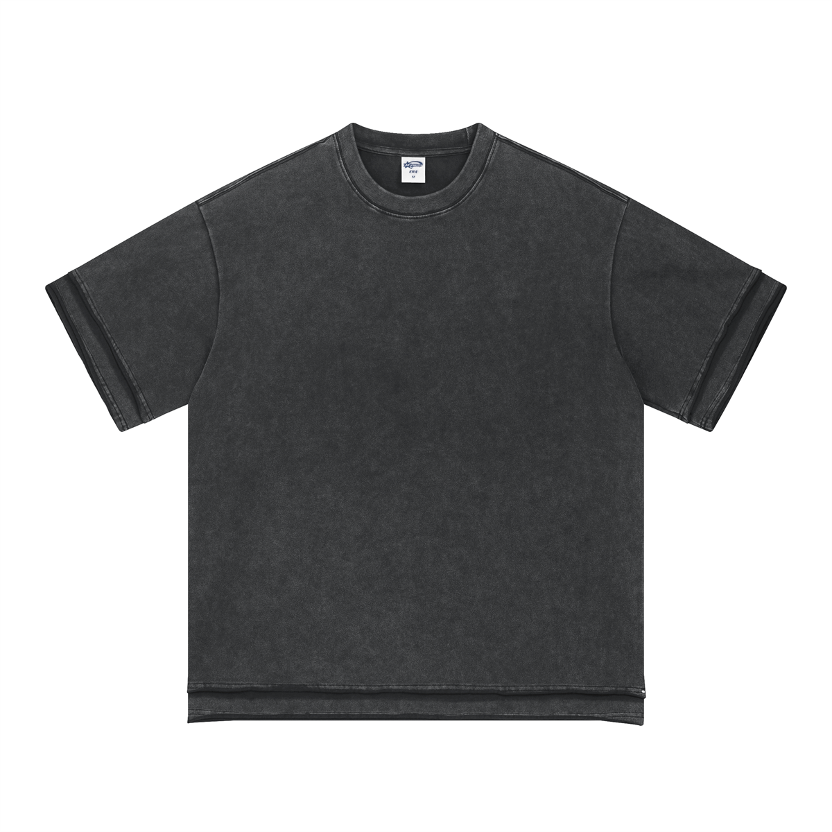 Washed Patchwork Raw Edge Tee 275gsm