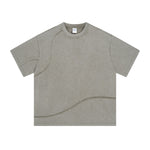 Washed Raw Edge Patchwork T Shirt 275gsm