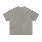 Washed Raw Edge Patchwork T Shirt 275gsm