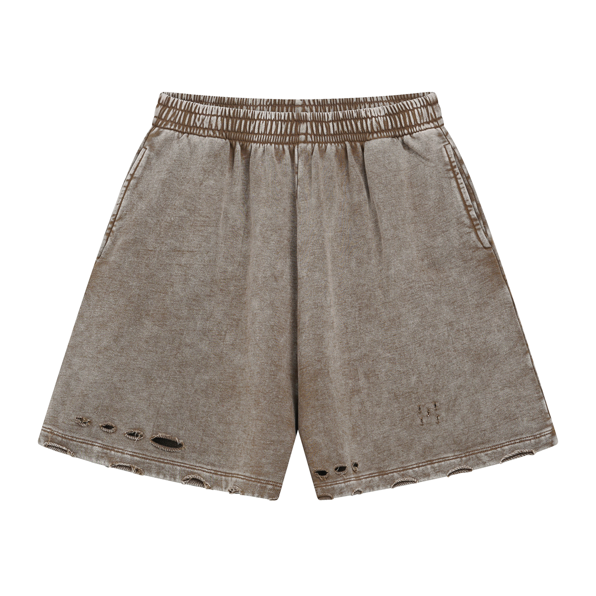 Stone Wash Distressed Shorts
