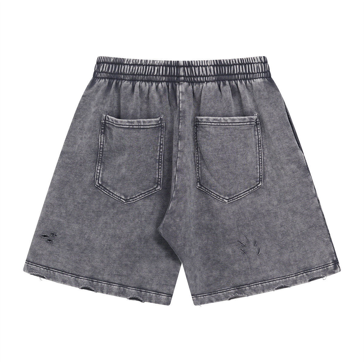 Stone Wash Distressed Shorts
