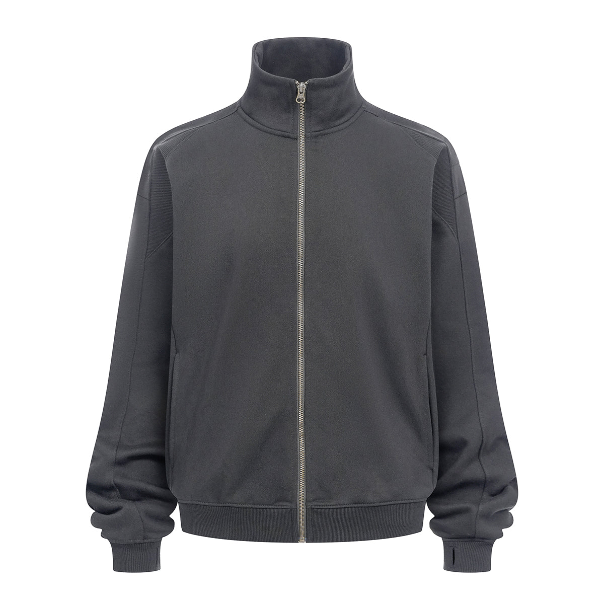 Minimalist Stand Collar Zip Up Sweatshirt