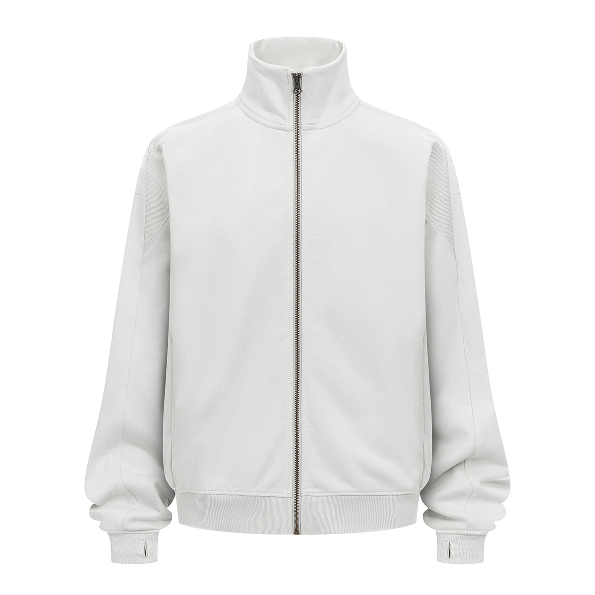 Minimalist Stand Collar Zip Up Sweatshirt