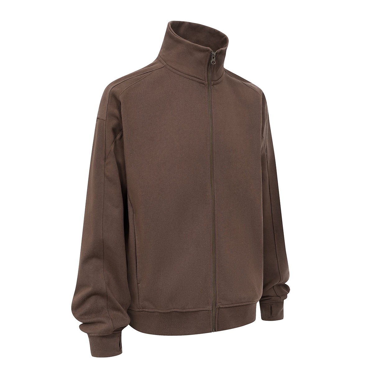Minimalist Stand Collar Zip Up Sweatshirt