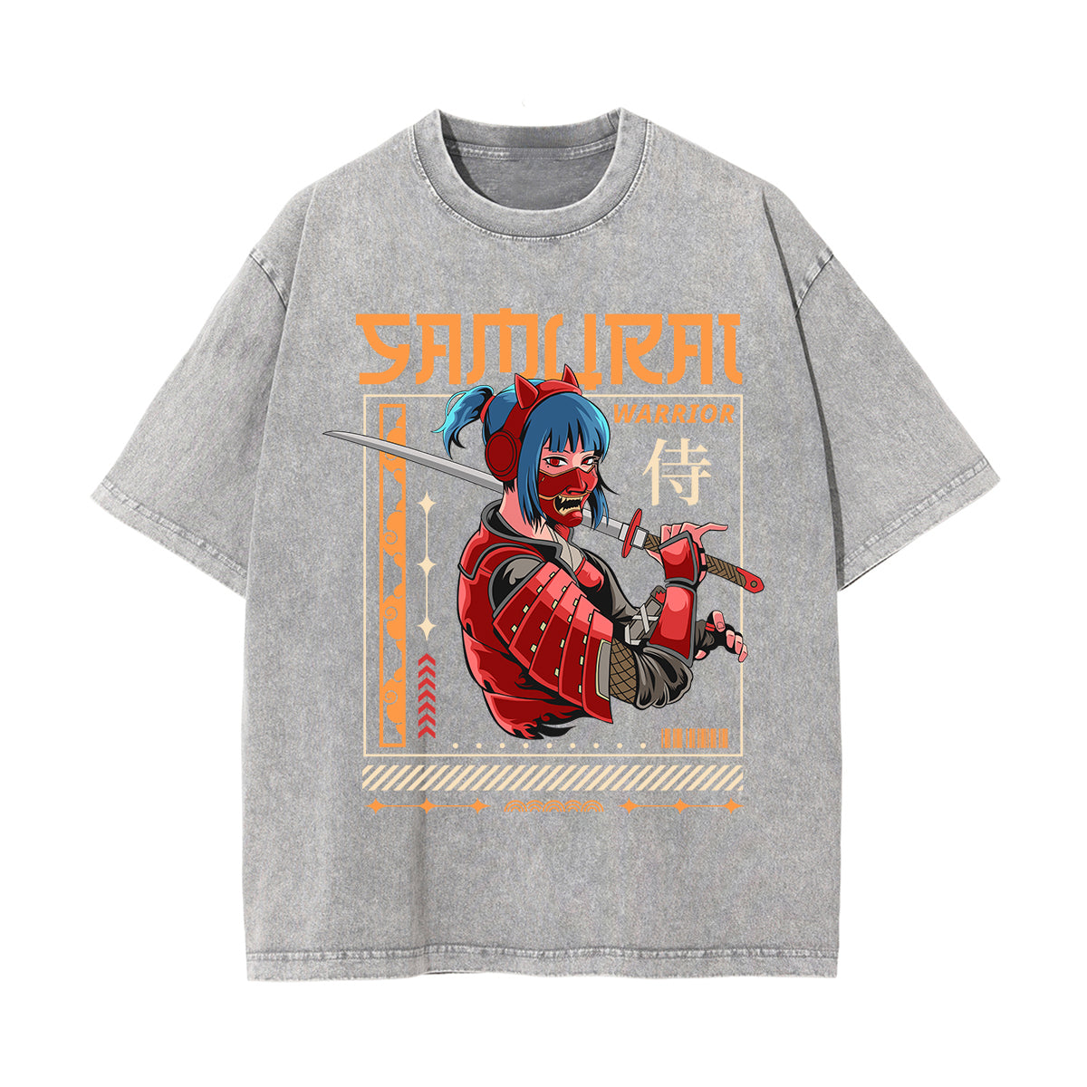 Samurai Warrior Graphic Washed Tee