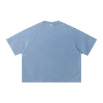 Boxy Waffle Washed Distressed Raglan Tee