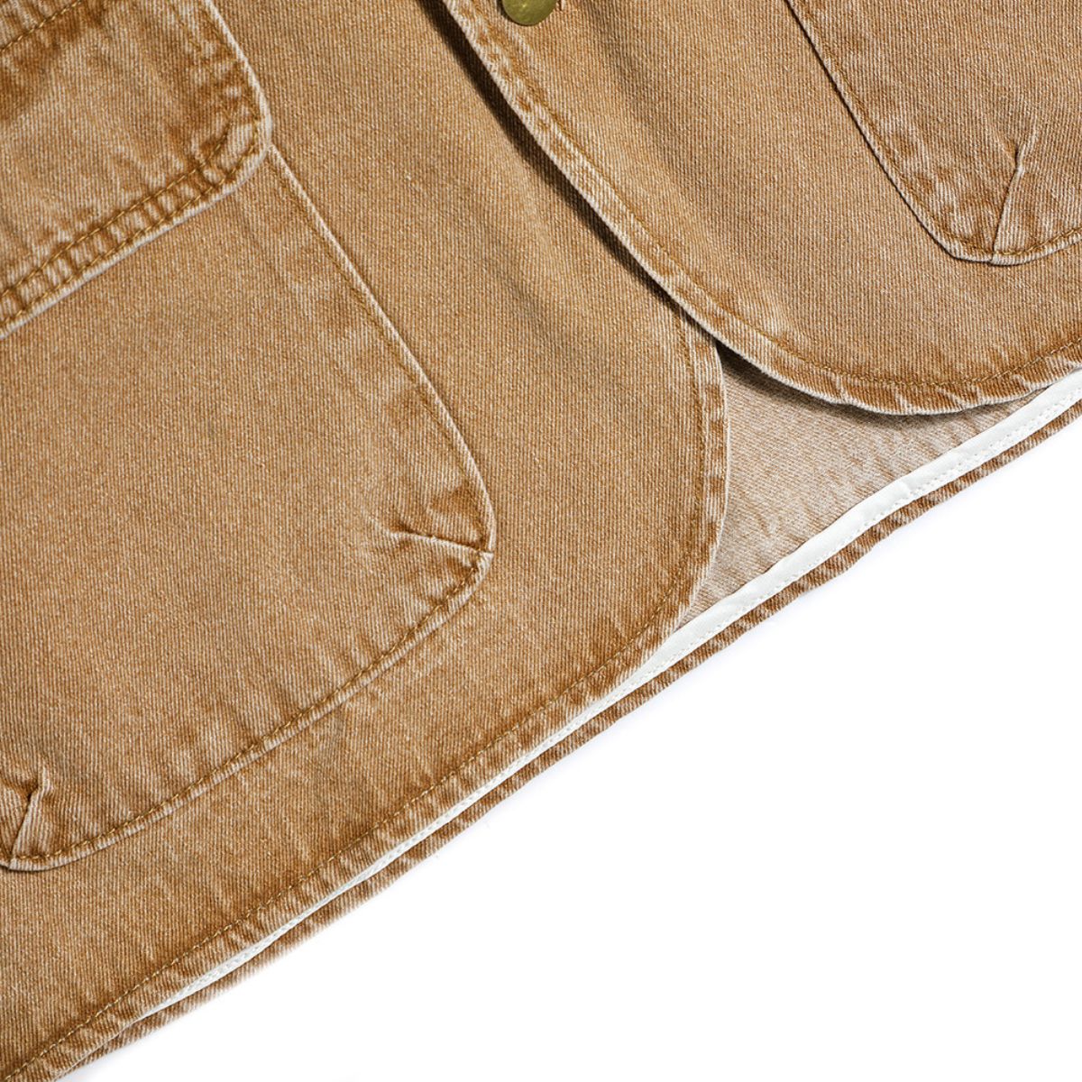 Relaxed Washed Denim Cargo Vest