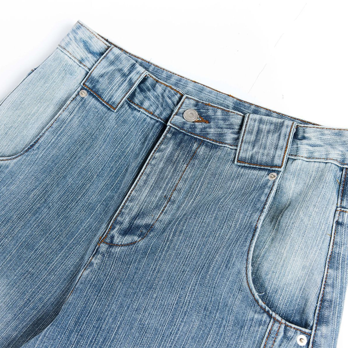 Vintage Slub Embroidered Curved Blade Relaxed Jeans