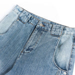 Vintage Slub Embroidered Curved Blade Relaxed Jeans