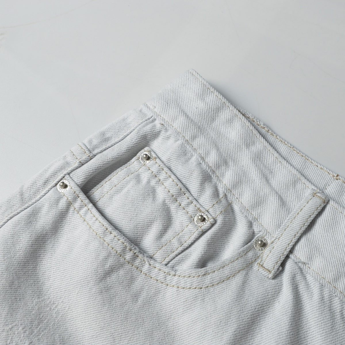 High Street Washed Distressed Wide Leg Flared Jeans