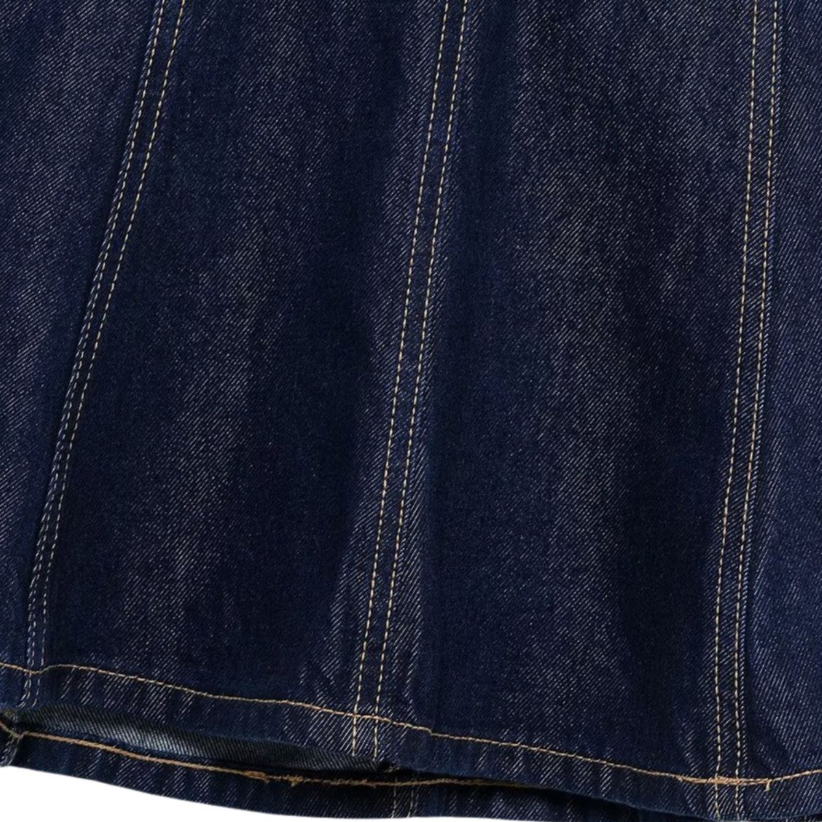 Indigo Denim Mini Flounce Skirt