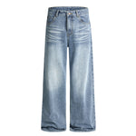 Comfort Fit Light Blue Wide Leg Everyday Jeans