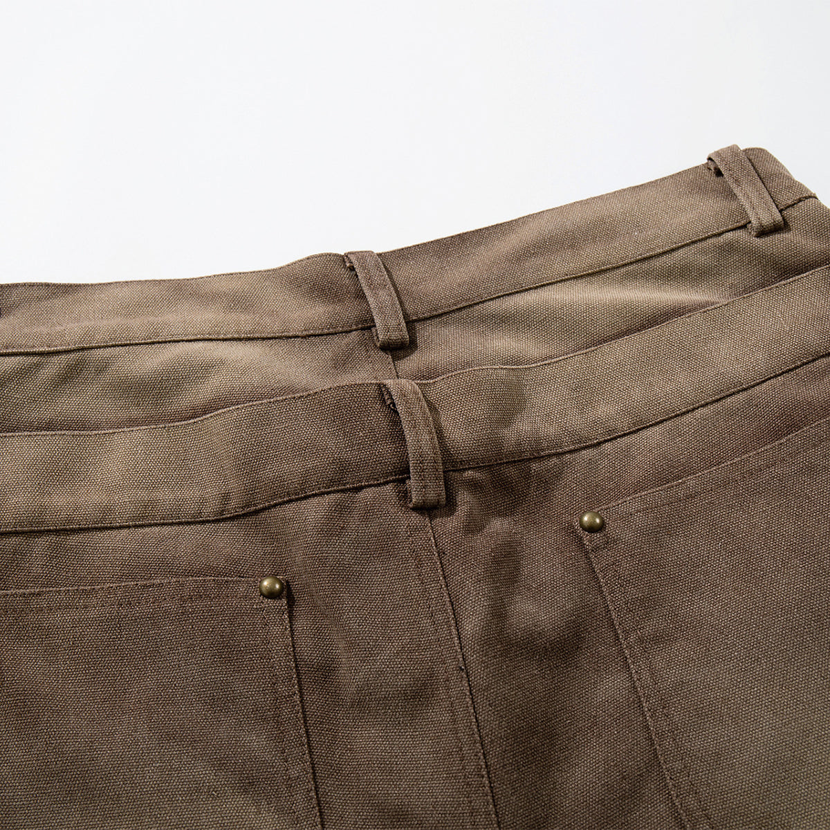 Reinforced Stitching Brown Vintage Wide Leg Painter Pants