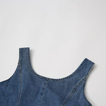 Belted Flared Denim Mini Dress