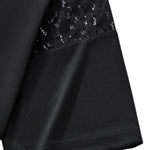 Openwork Lace-Stitching V-Neck Boxy Tee