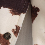 Cow Printed Relaxed Denim Jacket