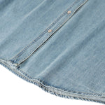 Long-Sleeve Button-Front Denim Shirt