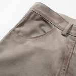 Paint Splatter Detail Wide Leg Jeans Geometric Stitching