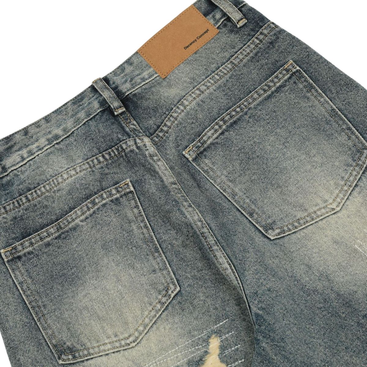 Smoke Rise Stitched Camo Ripped Denim Jeans