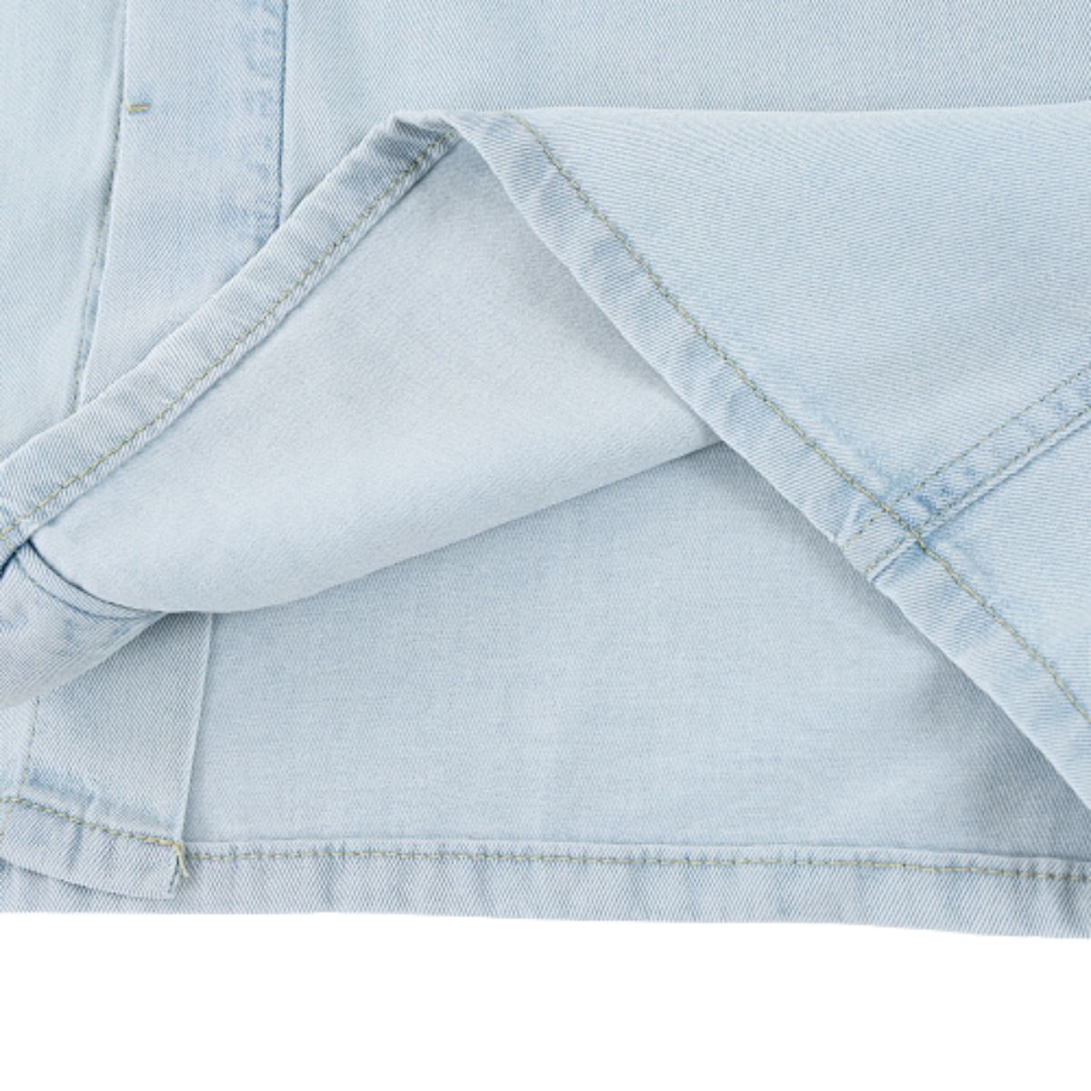 Cotton Washed Oversized Denim Collar Tee
