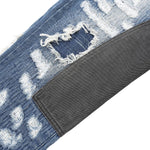 Smoke Rise Straight Leg Repaired & Distressed Patchwork Jeans