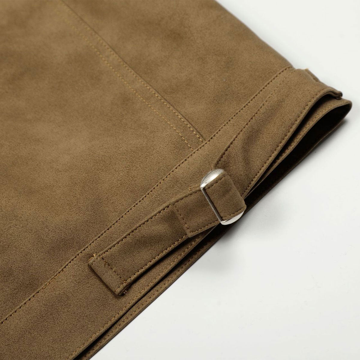 Suede Boxy Fit Padded Jacket Trimmed