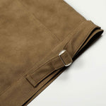 Suede Boxy Fit Padded Jacket Trimmed