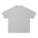 Retro Distressed Waffle Vintage Wash Polo T-Shirt