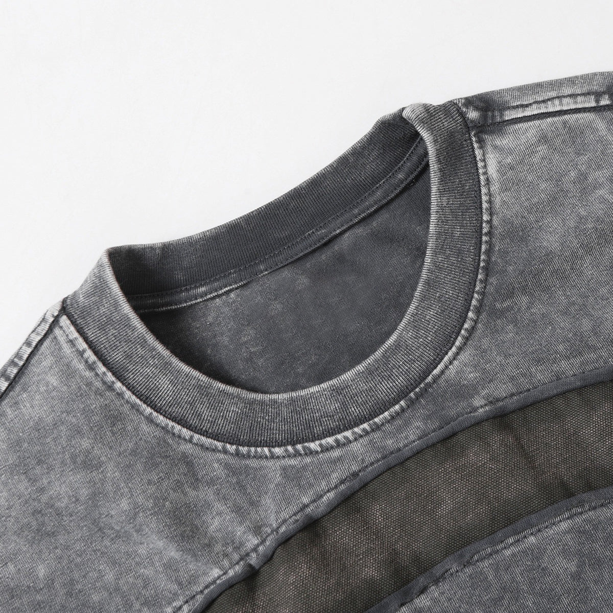 Patchwork Vintage Washed Short Sleeve Cotton Tee