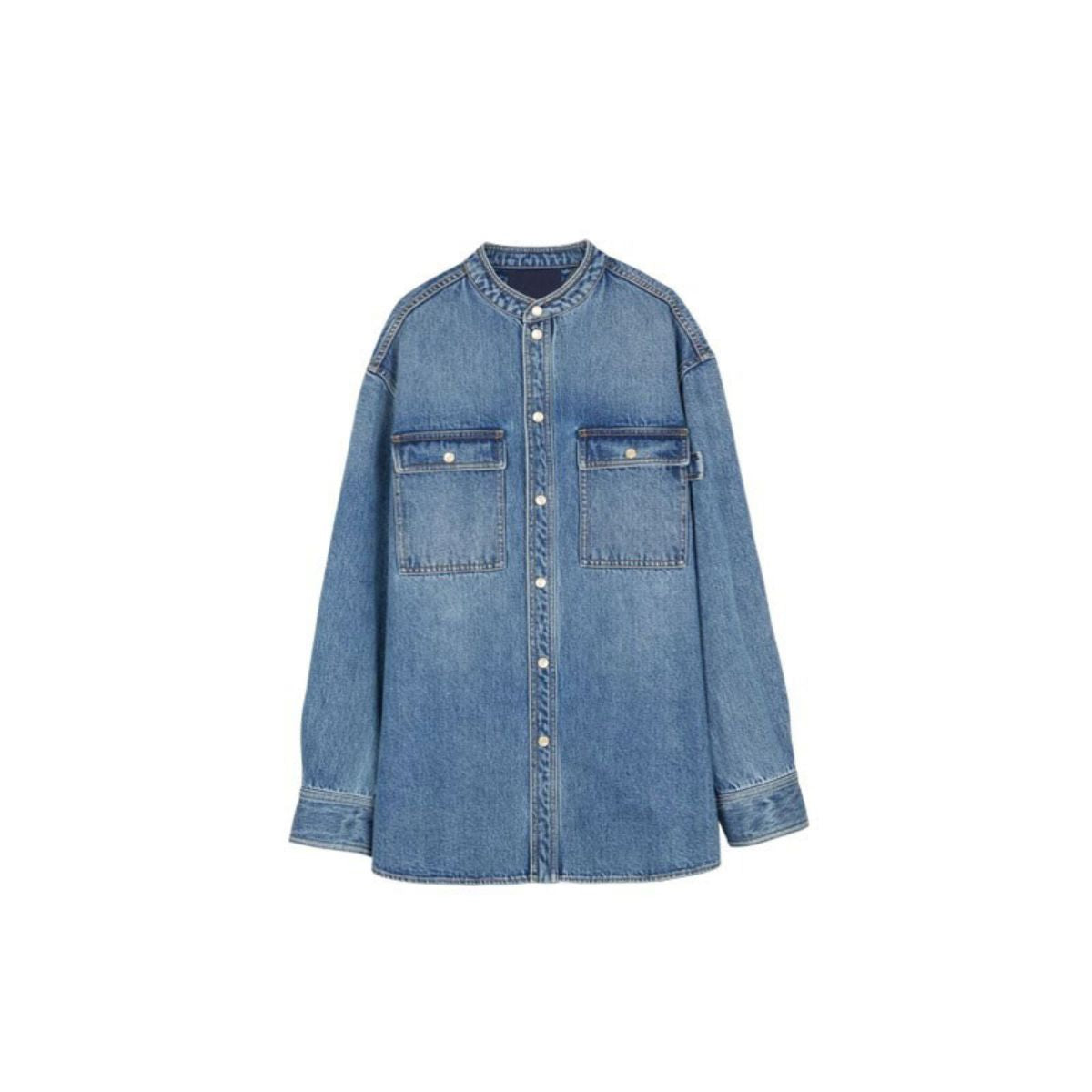 Oversized Washed Denim Shacket